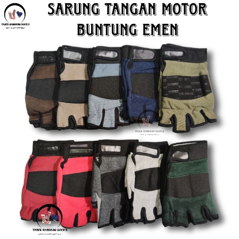 GROSIR (6&12 PASANG) SARUNG TANGAN MOTOR BUNTUNG GYM FITNES/SARUNG TANGAN MOTOR/SEPEDA stengah jari 
