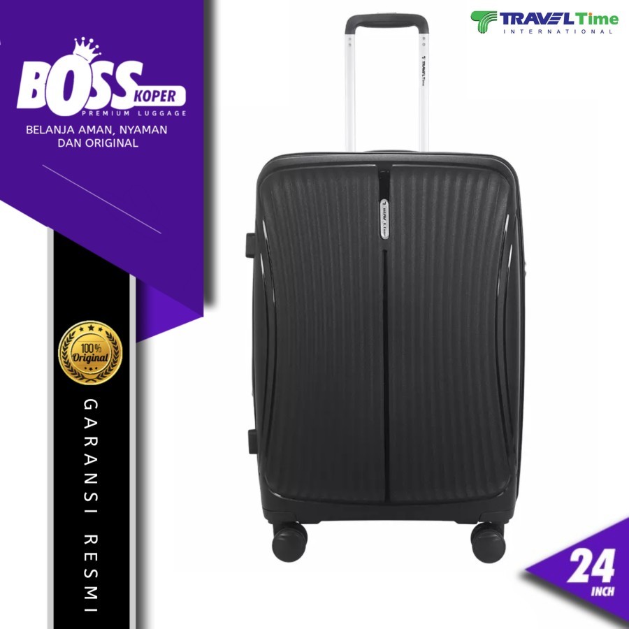 Koper medium 24 inch TRAVEL TIME hardcase kuat polyprooylene TSA lock expandabel original