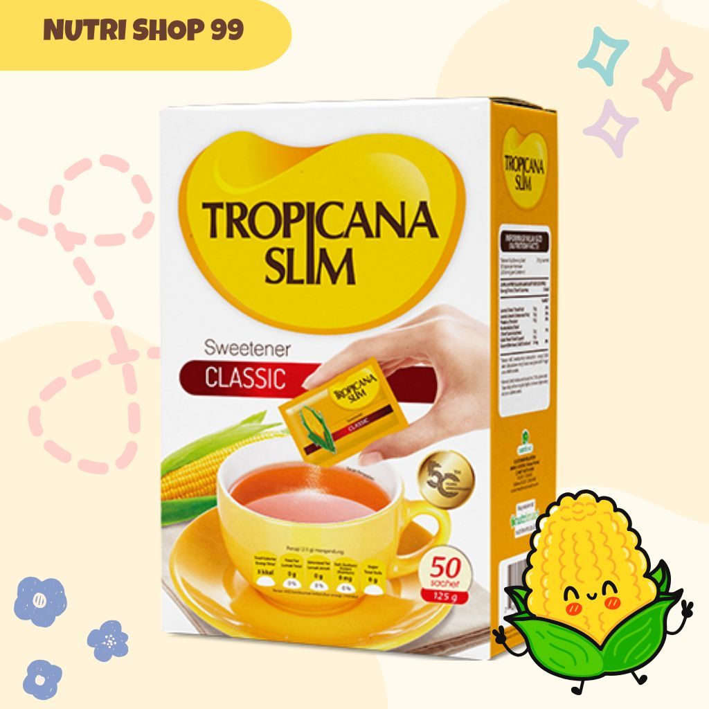 

Tropicana Slim Sweetener Classic 25 Sachet, 50 Sachet, 100 Sachet