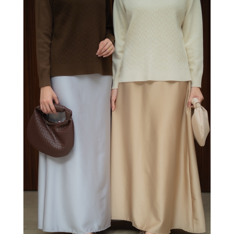 LADYFAME - TARA SKIRT SILK - SILK SKIRT TERBARU - SKIRT SILK PREMIUM
