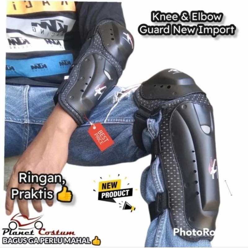 PELINDUNG TANGAN DAN KAKI SEPASANG BIKER BODY PROTECTOR SEPEDA MOTOR LUTUT SIKU