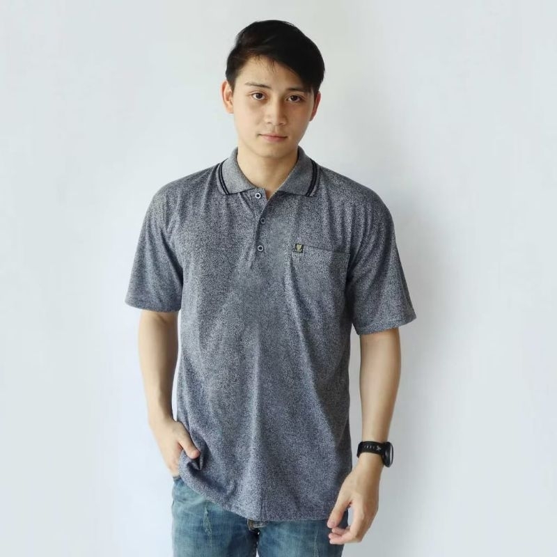 kaos kerah pria dewasa ukuran XXL saku Korea twist , kaos pria berkerah saku