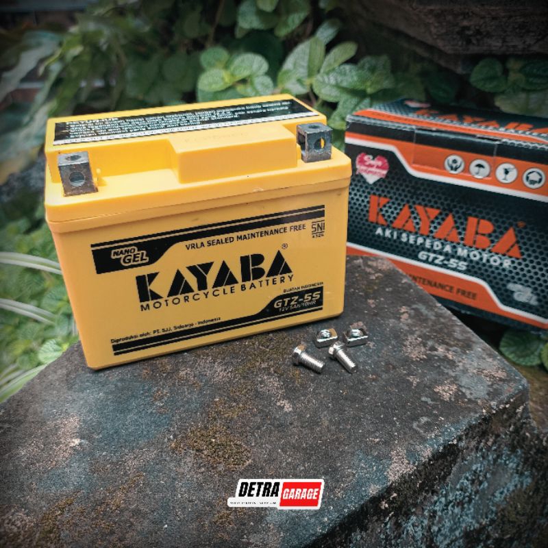 Aki Motor Kayaba GTZ5S Aki Full Gell 5ah Battray Untuk Honda Beat, Vario, Mio, Dll