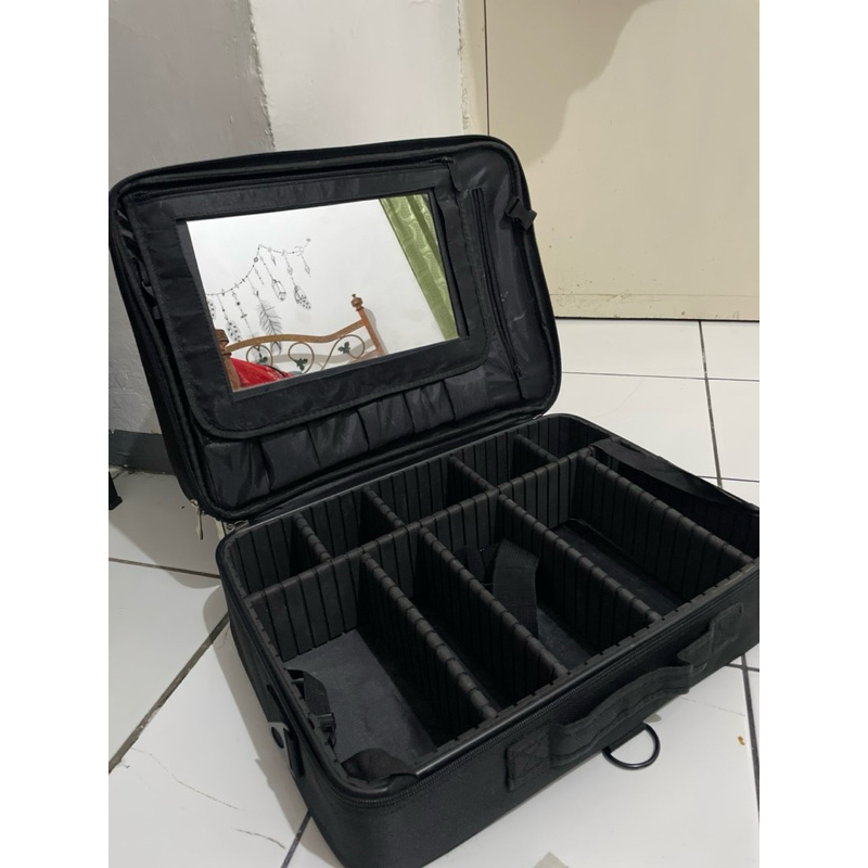 PRELOVED TAS JINJING MAKEUP KOPER BOX MUA PROFESSIONAL PORTABLE FREE KACA/CERMIN MAKEUP ARTIST UKURA