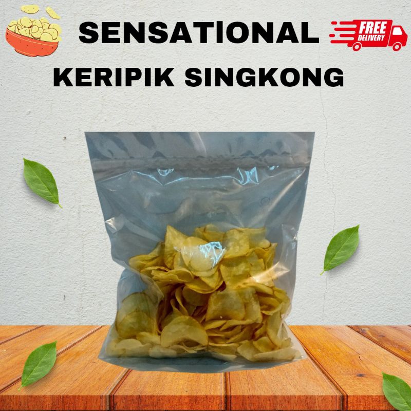 

Keripik Singkong Original 250Gram Sensational Asin Gurih Renyah Cemilan Snack