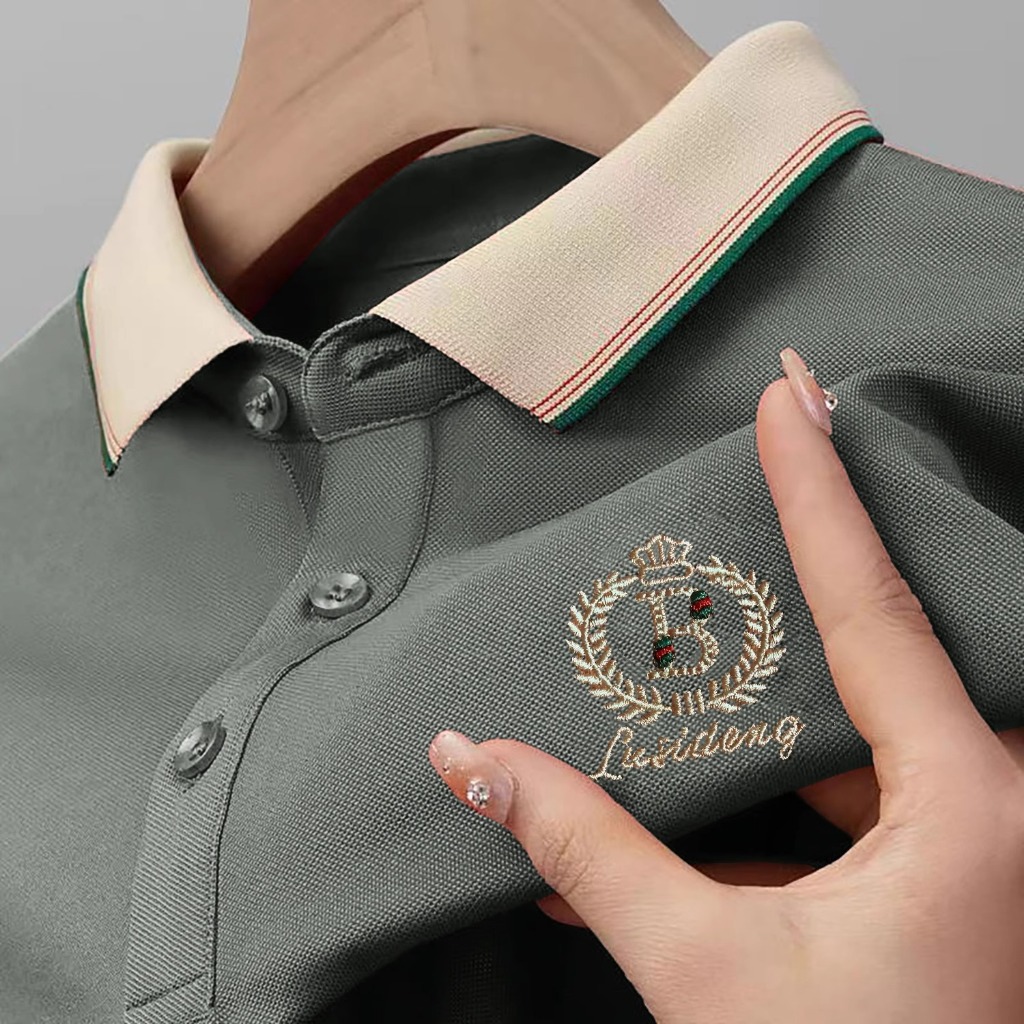 polo shirt pria kaos distro kaos kerah pria cowok bordir casual Lengan pendek kaos pria dewasa kaos 