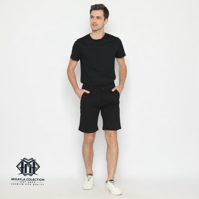 Celana Chino Pendek Pria Hitam Distro Premium / Celana Pendek