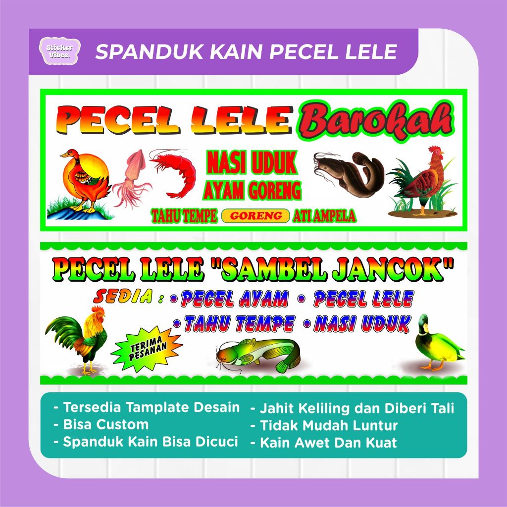 SPANDUK KAIN PECEL LELE /SPANDUK SEAFOOD/SPANDUK SUBLIM