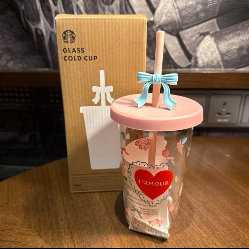 Starbucks Korea VALENTINE’s Day Glass Tumbler SUPER DUPER CUTEEEE