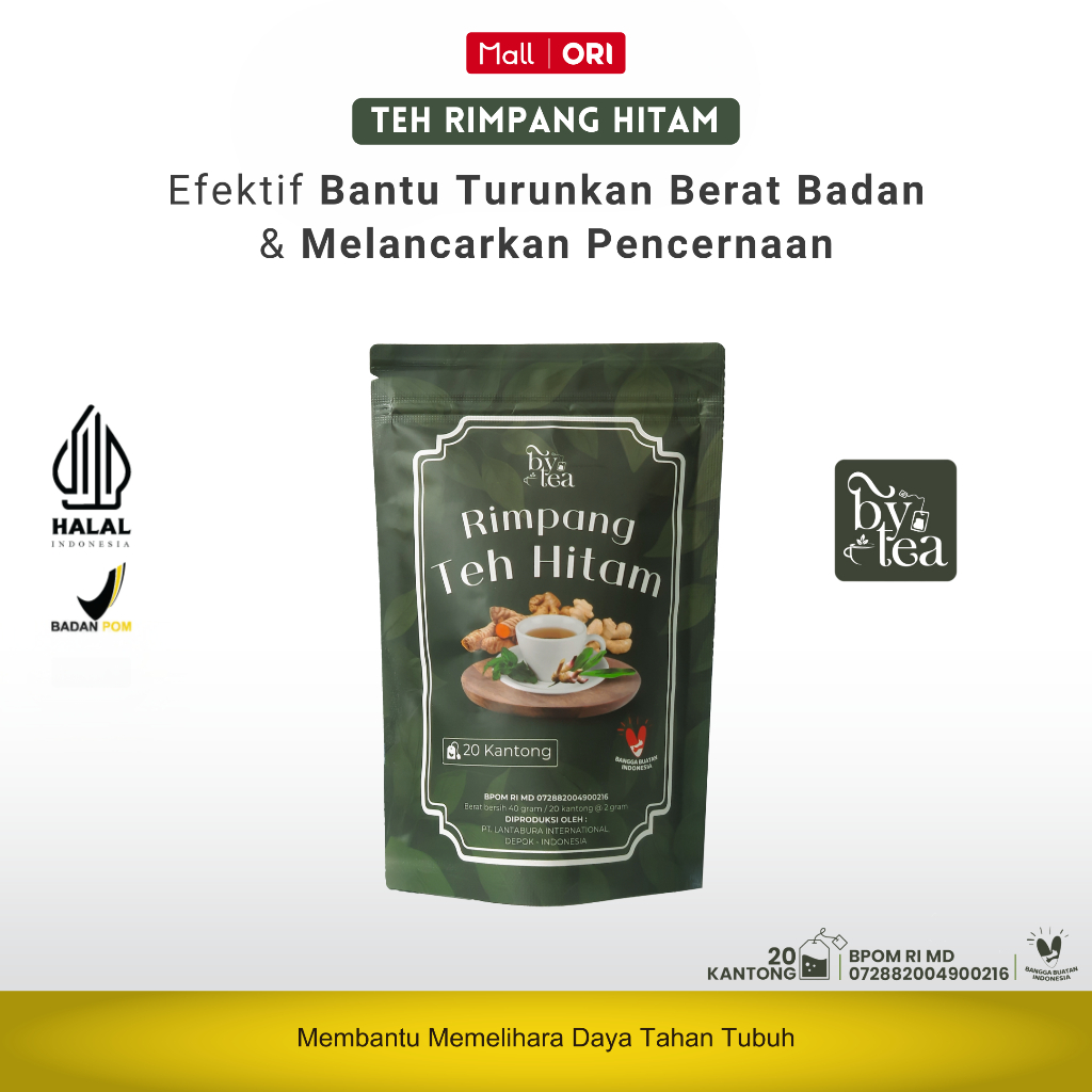 

Bytea Teh Rimpang Hitam Teh Kunyit Jahe Serai Lengkuas 20 Tea Bag Rempah JSR Diet Detox Imunitas