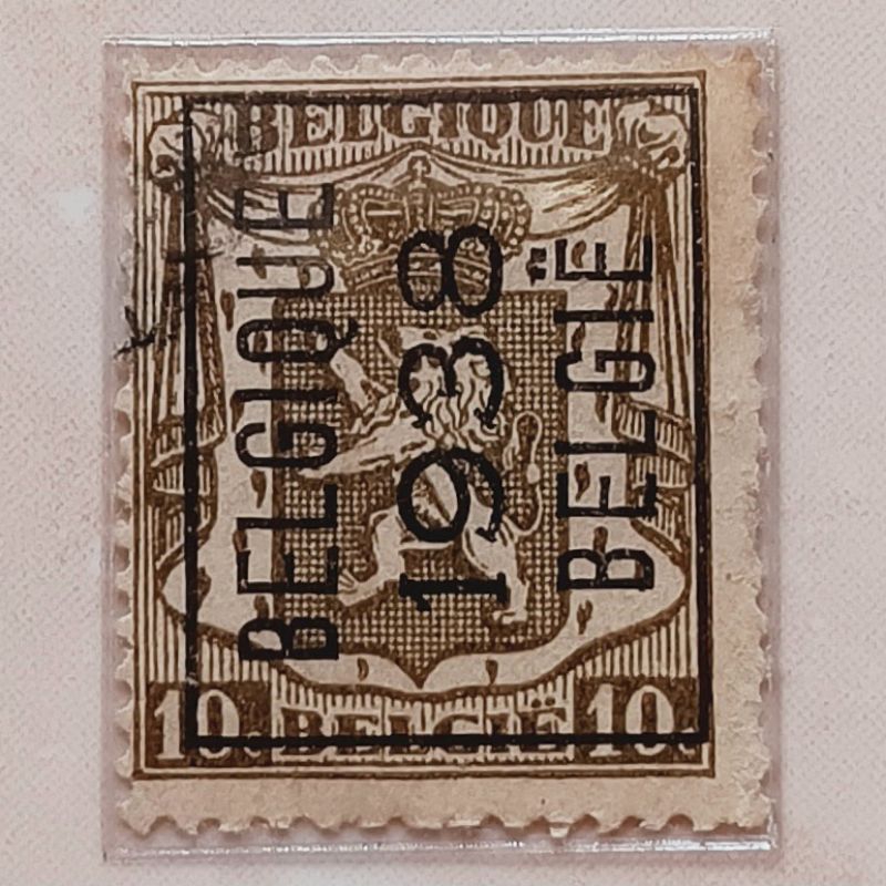 

(AA) Perangko Belgia 1938 Small Coat of Arms - Precanceled 10 centime Used