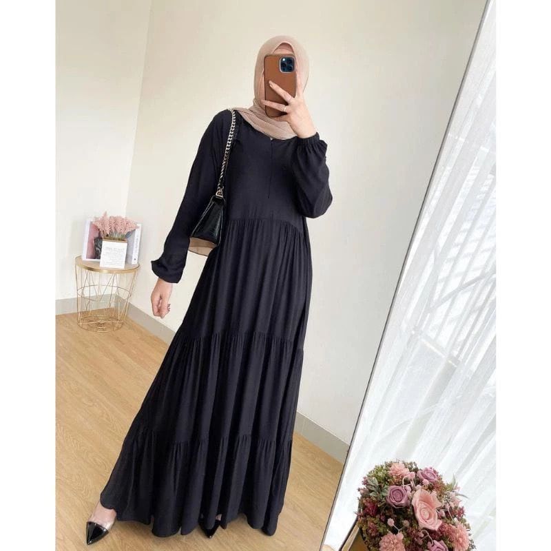 Gamis Wanita Rayon Jumbo Polos Gamis Susun Rayon Tebal Homey Dress Busui Frendly Gamis Lebaran terba