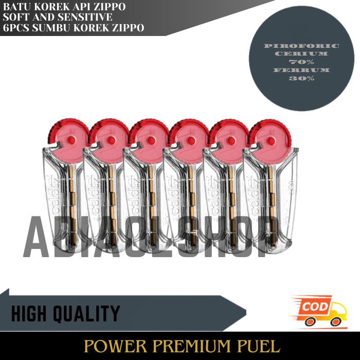 Flint Pemantik Api Batu Isi 6 Butir Batu Gesek Korek Minyak Bara Universal Kuat Awet