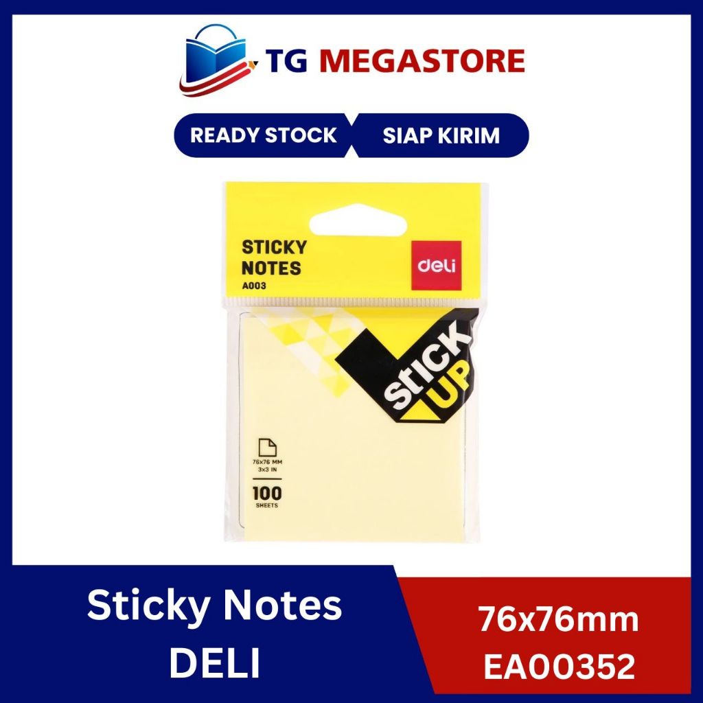 

Sticky Notes DELI Memo Tempel Warna Kuning 76x76mm - EA00352