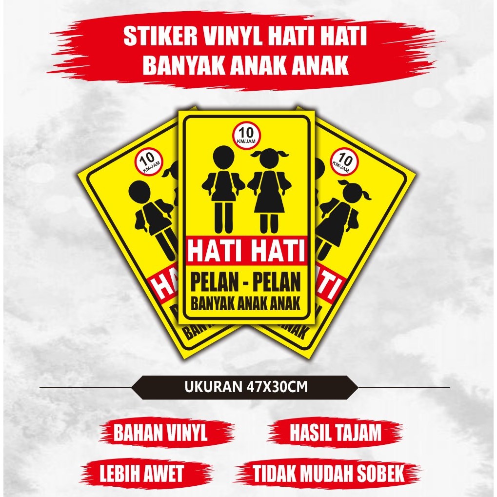 

Stiker hati hati banyak anak kecil sekolah - stiker vinyl rambu hati hati banyak anak kecil
