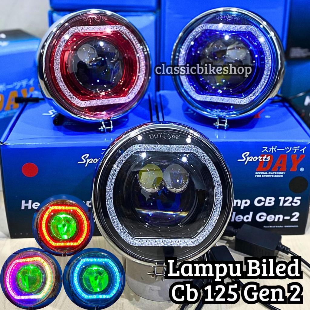 LAMPU DEPAN LED BILED BULAT BILLED BILET SET BATOK CB125 BILED DUAL LASER MINI LASER GL 100 RX KING 