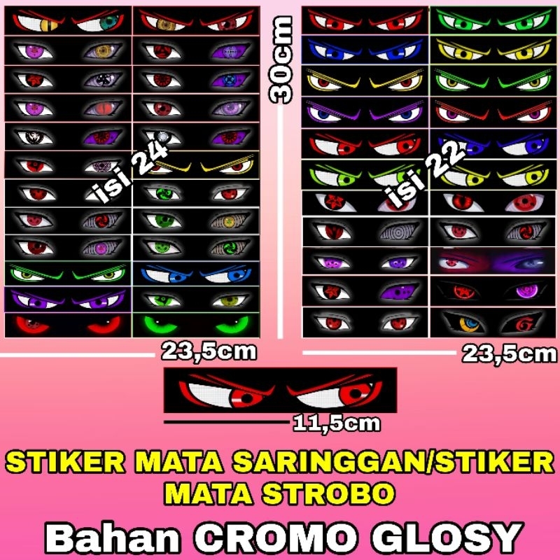 

STIKER MATA SARINGGAN | STIKER MATA BAHAN CROMO 1 LEMBAR UKURAN 23X30