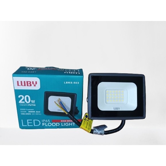 Lampu Sorot Luby 20 watt LBKS-503 / Lampu Tembak / Flood Light LED 20 w LUBY - SNI