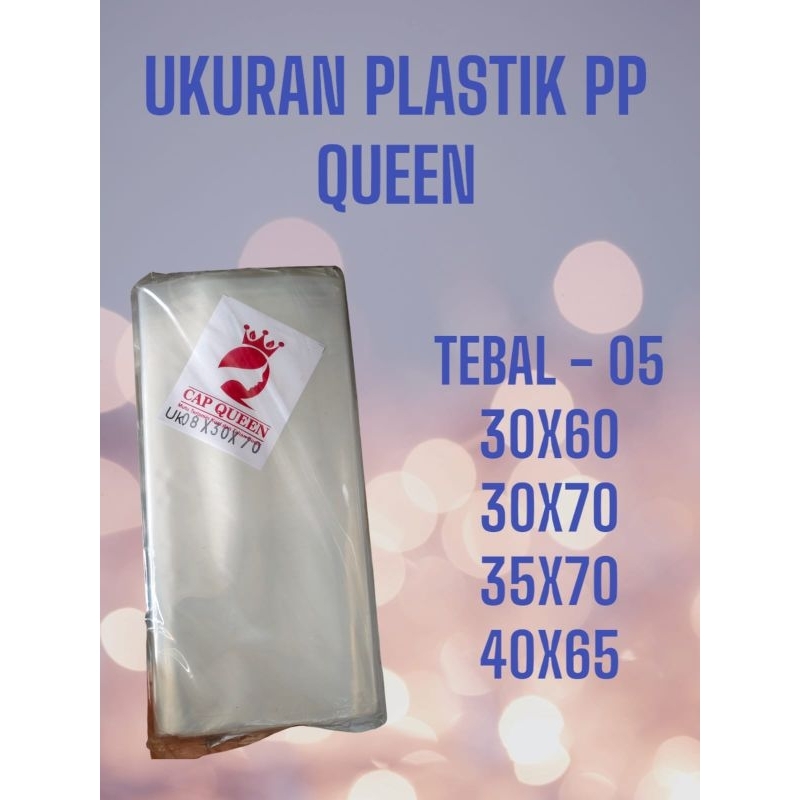 PLASTIK PP QUEEN / PLASTIK POTONGAN TEBAL 05 UKURAN 30X60 35x70  30x70