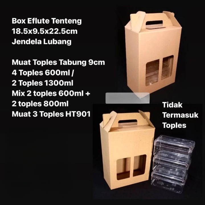

Box Elfute Tenteng Muat Toples Tabung 9cm Kotak Jendela Lubang 18.5x9.5x22.5cm