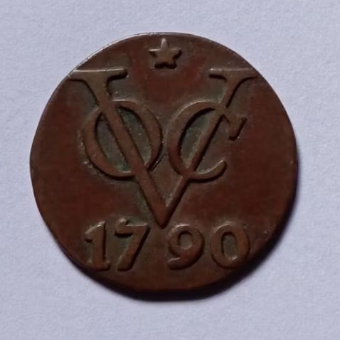 koin kuno voc tahun 1790 bekas asli