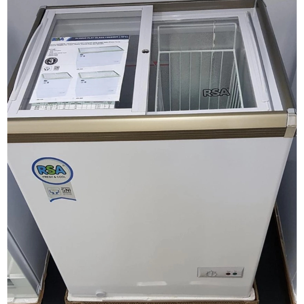Chest Freezer Pintu Geser Kaca RSA XS-110 Sliding Glass 100 Liter