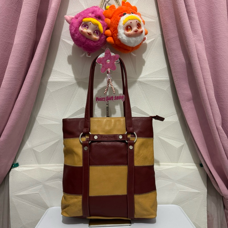 tas tote bag marino orlandi. tas tote bag kulit asli preloved