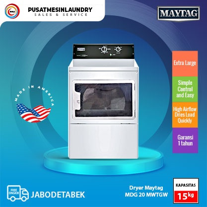 Dryer Maytag Kapasitas 15 Kg Tipe Gas , Mesin Pengering Maytag 15 Kg Panel Analog