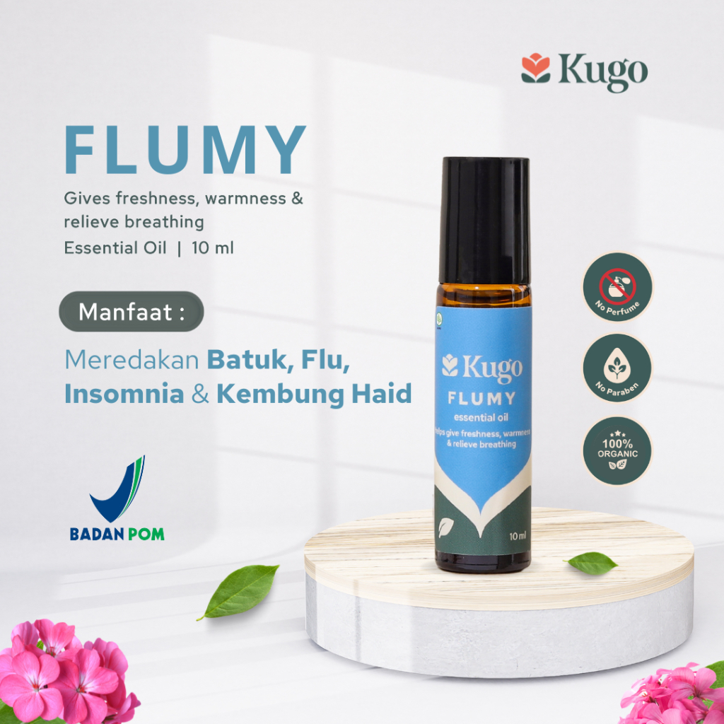 ESSENTIAL OIL ROLL ON 100% ORGANIC - FLUMY - MENCEGAH / MEREDAKAN BATUK PILEK, MEMBANTU DEEP SLEEP