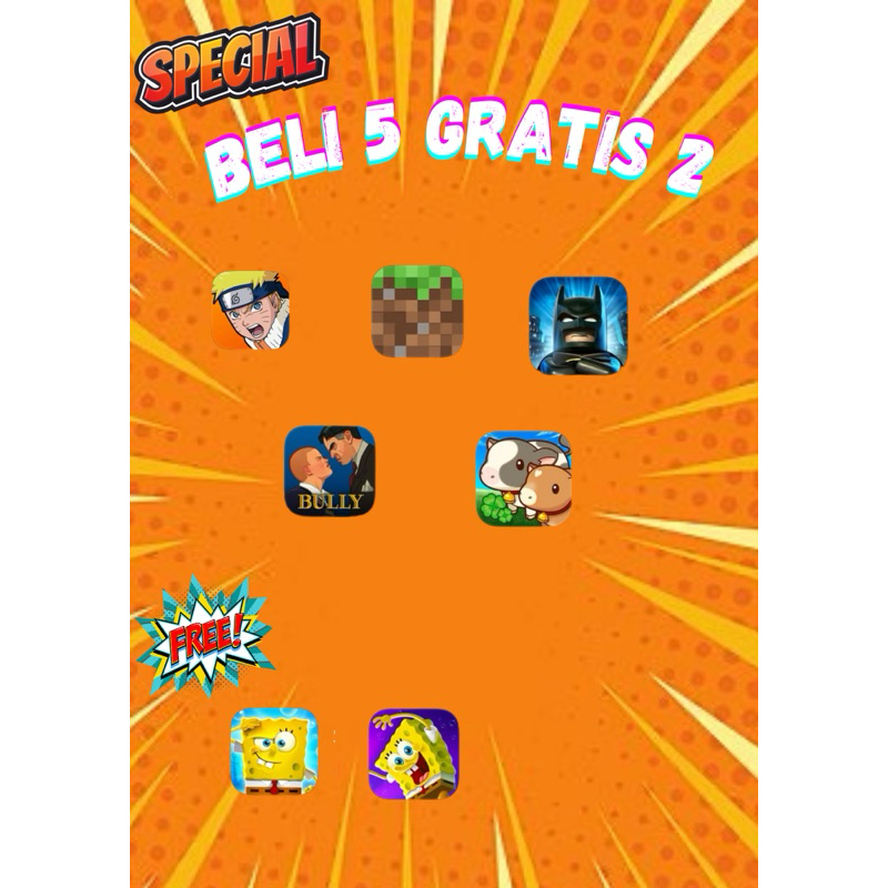 Bundle beli lima gratis dua ( Naruto + Minecraft +Lego Batman + Bully + Harvest moon ) ( free dua Sp