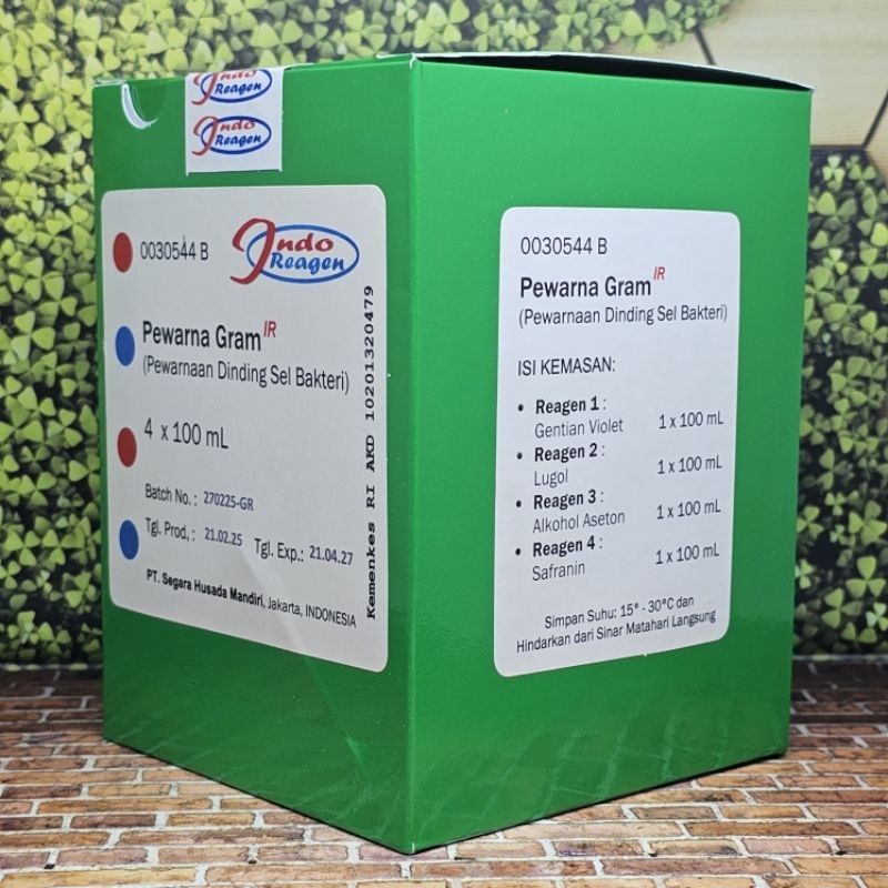 Pewarna Gram Set 4×100ML IndoReagen ( Pewarnaan Dingding Sel Bakteri ) ( Gentian Violet,Lugol,Alkoho