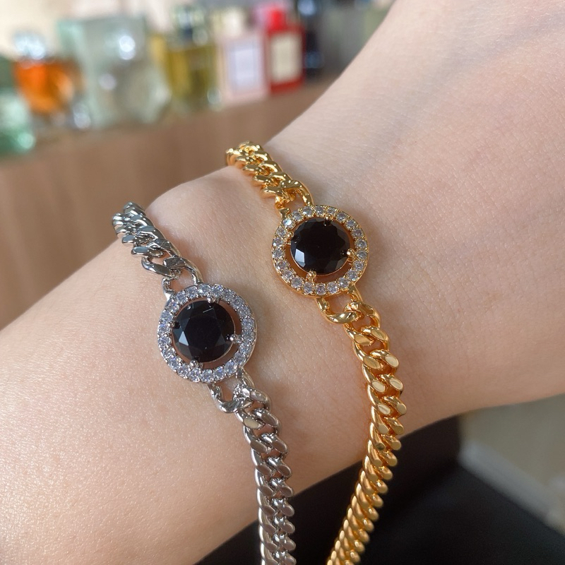 gelang lipan permata hitam bulat. ready gold dan silver