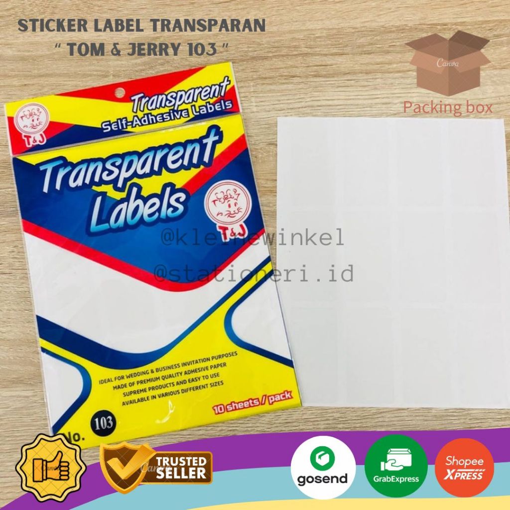 

Sticker Label 103 TRANSPARAN TOM & JERRY isi 10 Lembar [ 1 PACK ]