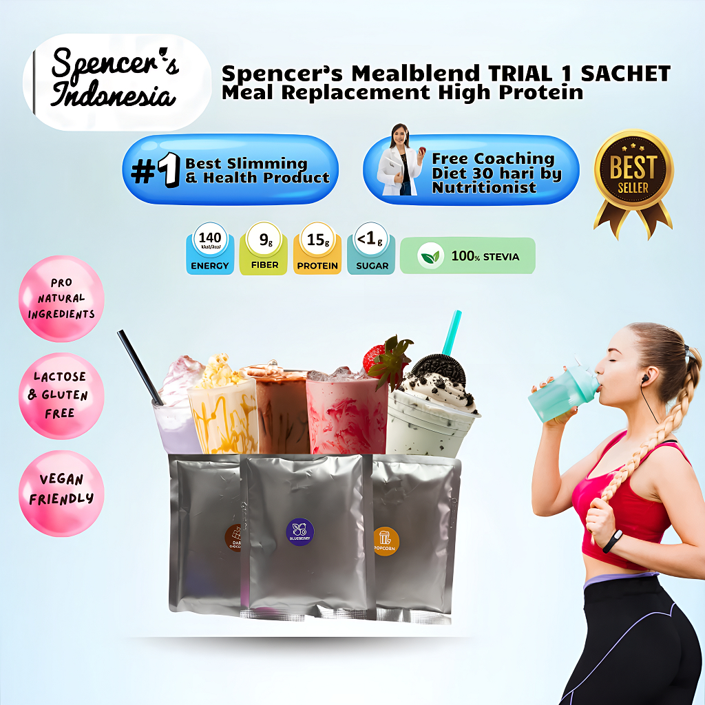 

Spencer's MealBlend - Meal Replacement Bantu Langsing Alami Dengan Nutrisi , Protein dan Serat Seimbang - Sachet
