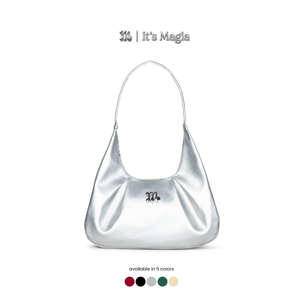 MAGIA Anya Bag Shoulder Bag Leather Chromesilver