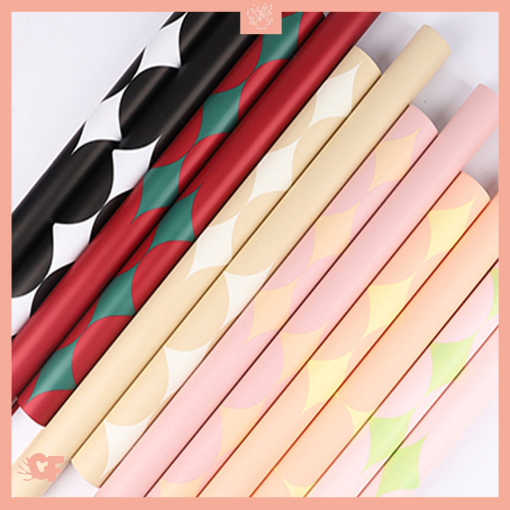 

20 LEMBAR Kertas Buket Bunga Bi Color Circle Flower Wrapping Paper Transparan Cellophane CF KB61