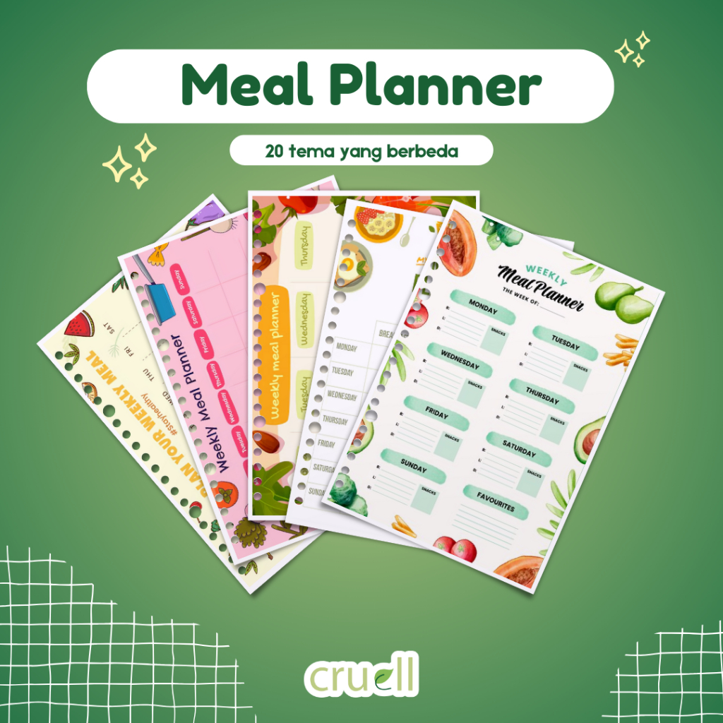 

Cruell Meal Planner Loose Leaf A5 Full Color Isi Binder 100gsm 20 Lubang
