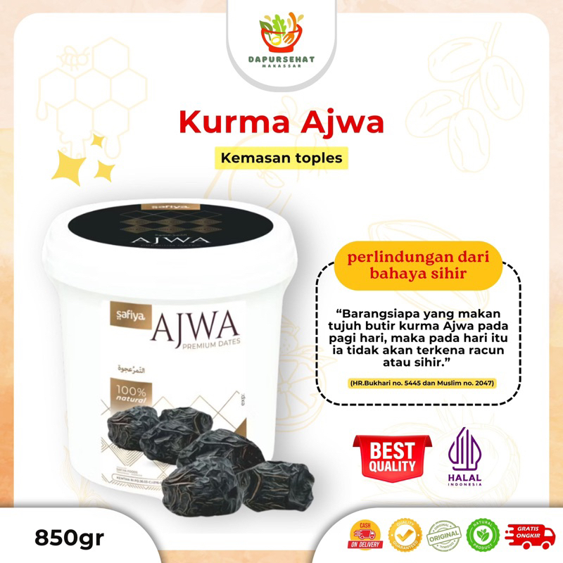 

Kurma Ajwa 850gr kemasan ember premium Kurma Nabi kemasan dus premium Asli Madinah Authentic Safiya Food oleh oleh haji dan umroh makassar