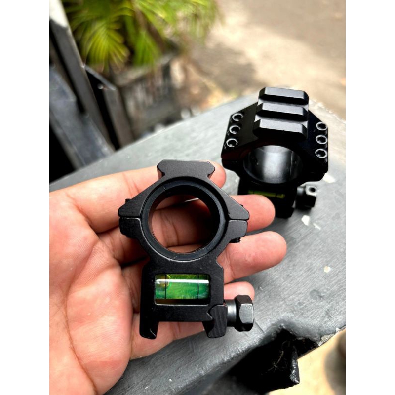 Mounting waterpass tube 25 dan 30 rail 22 satu pasang mounting teleskop