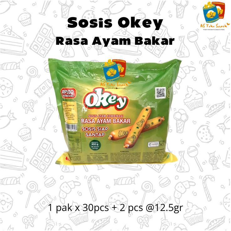 

Sosis Okay Ayam Bakar (1 Pak 30pcs + 2pcs 12.5gr)