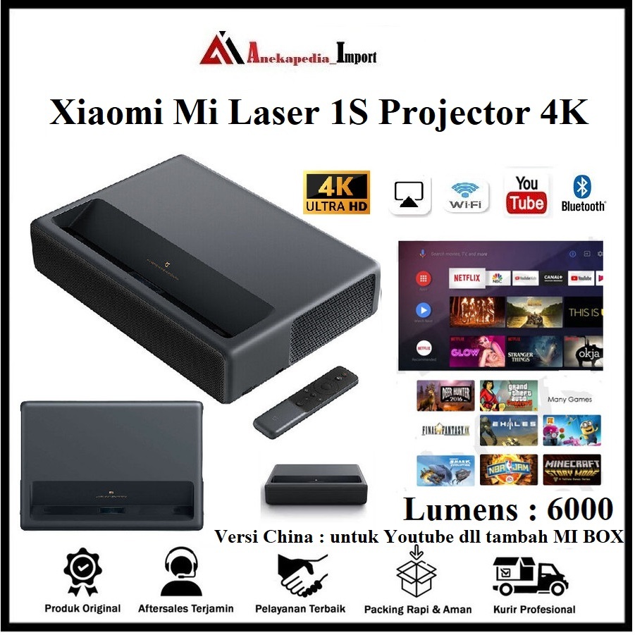 Proyektor Xiaomi Mi Laser 1S 4K 150inc Projector Ultra Short 6000 Ansi - Xiaomi Mi Laser 1S Projecto