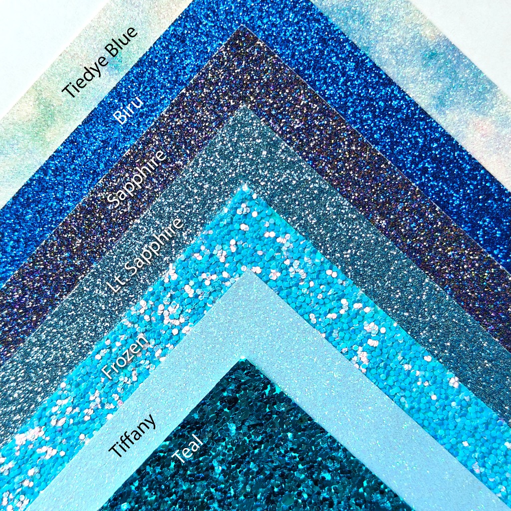 

Kertas Glitter Kasar Paper A4 A3 Frozen Blue Biru Tiffany , Scrapbook Scrap Book