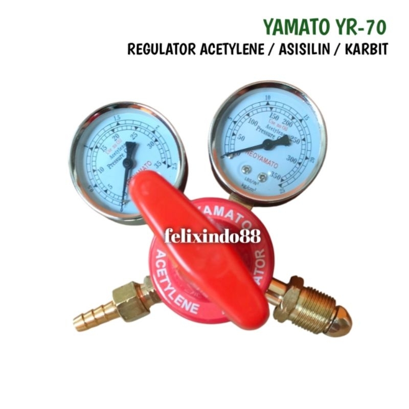 Yamato Regulator Acetylene Las YR-70 Original Welding Regulator Asisilin Las Karbit YR70 Tabung Gas