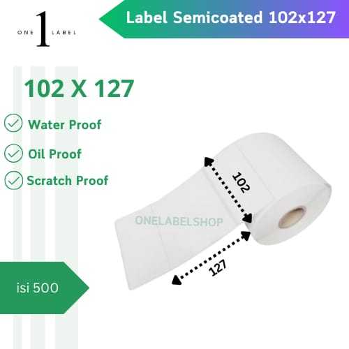 

ONELABEL Kertas Sticker Label Barcode 102X127 isi 500