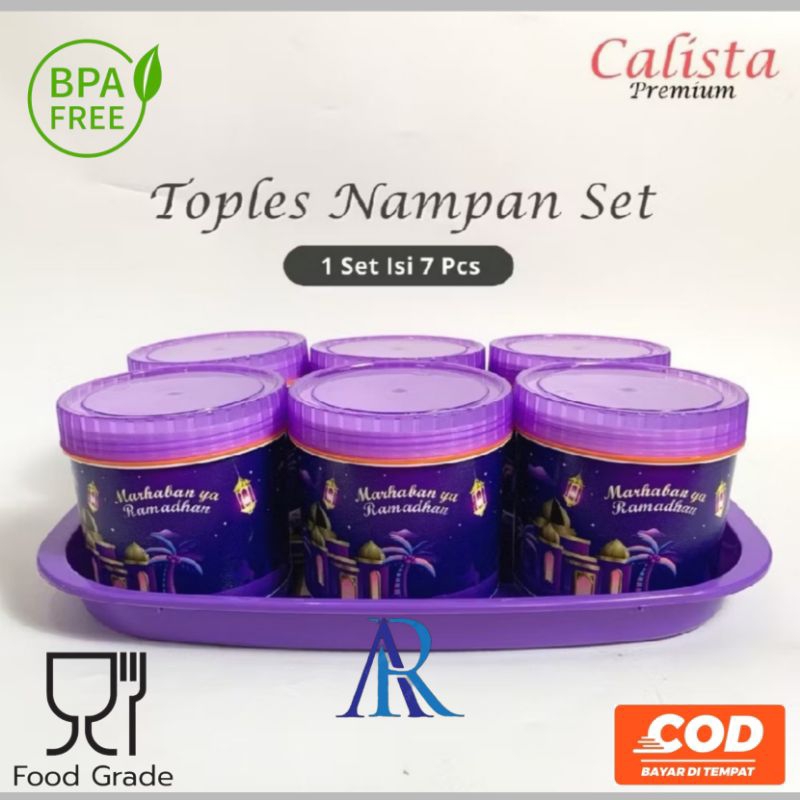 Calista Tonam Toples Kue Set 7 in 1(1000 ml) Toples Nampan Set Calista / Tonam Isi 7in1/ Toples Cali