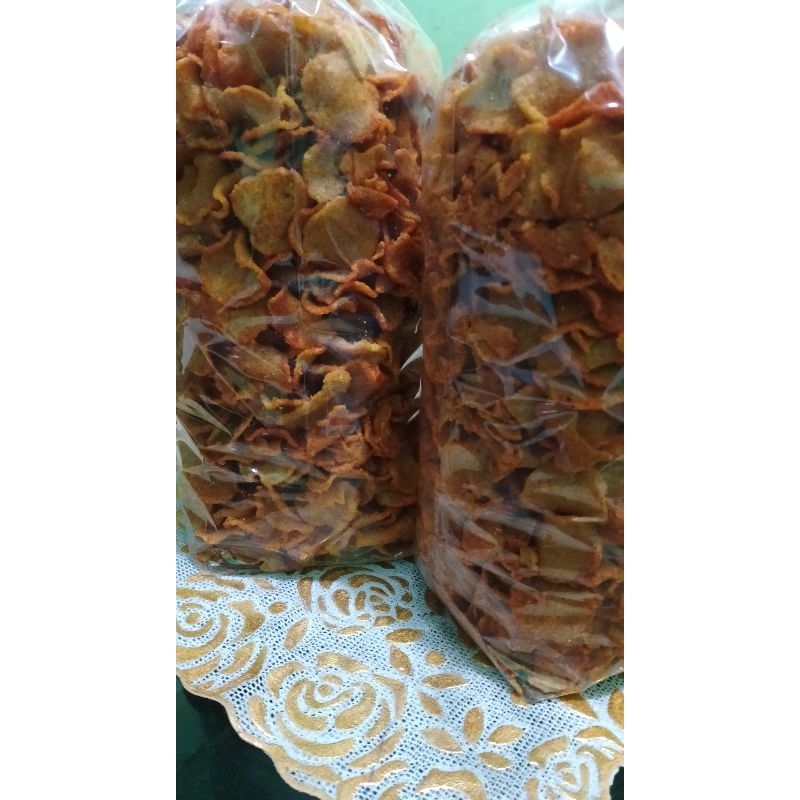 

Keripik Basreng Koin Ikan Tongkol Berat Bersih 1 kilo