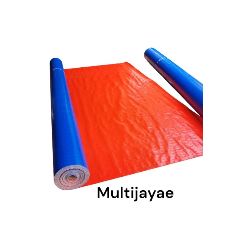 Terpal Kolam A5  / A12 Sakura Biru Oren Lebar 2 Meter Harga per Meter