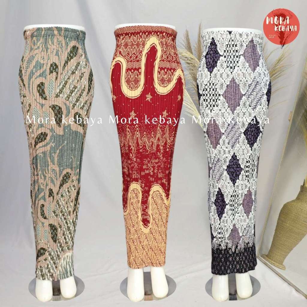 Moramora kebaya/rok plisket batik_bawahan kebaya_rok plisket kebaya_bawahan wanita_rok kebaya