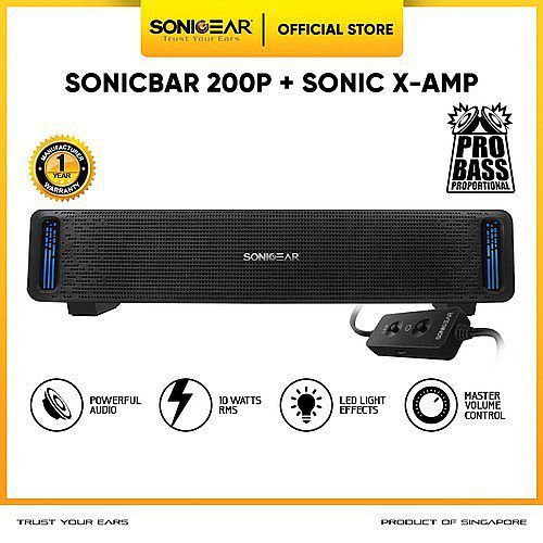 Speaker SonicGear SonicBar 200-P + Amplifier Sonic X AMP (Mint/Peach/White) - Sonic Gear 200P