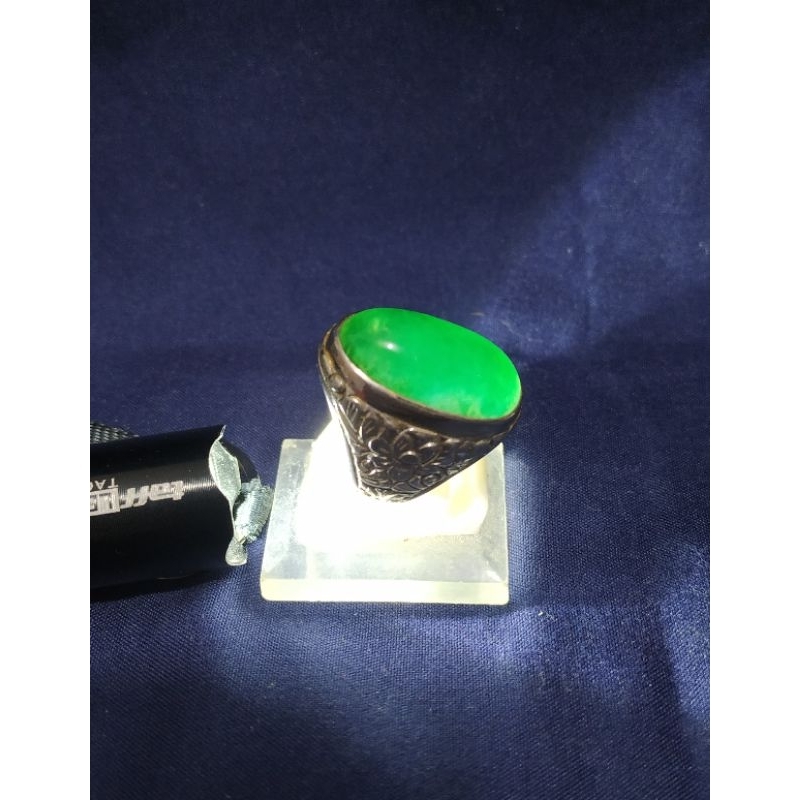 Natural Batu Bacan + Cincin Perak Murni, TS